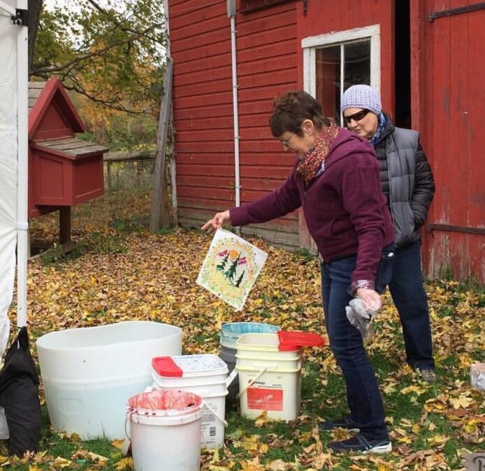 Batik demo at Bedlam Farm