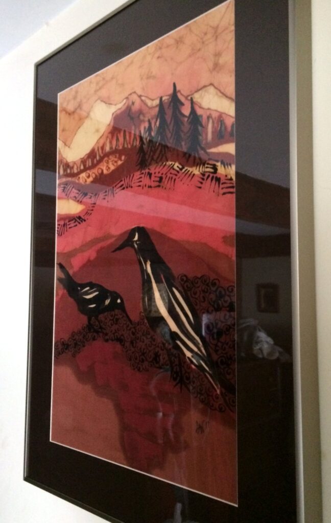 Artwork of two crows